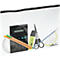 Zak met ritssluiting ZIP BAG, transparant met zwarte zipper, A4, 5 stuks