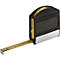 Zwarte Stanley rolmaat, gele meetlint met metingen. Inscriptie: Stanley Panoramic, 3m.