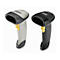 Deux scanners portables, un gris clair, un noir, sur fond blanc.