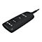 Scanner portable noir avec câble. Logo Zebra en haut. Indicateurs LED et boutons sur la surface.