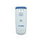 Un appareil Zebra blanc et bleu, portable, avec des boutons et un symbole Bluetooth. En dessous, on peut lire "ZEBRA".
