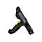Handheld-Barcodescanner, schwarz-gelb. Gehäuse mit Tasten, Griff und Display. Auf hellem Hintergrund.