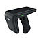 Schwarzer Barcode-Scanner mit Griff, grüner Leuchte und Zebra-Logo.