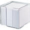 Zettelbox, inkl. 700 Notizzettel, transparent, 95x95x95 mm, Blattfarbe weiß