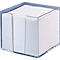 Zettelbox, transparent, 95x95x95 mm, 700 Blatt, weiss