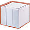 Zettelbox, transparent, 95x95x95 mm, 700 Blatt, weiss