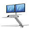 Zit-sta Workstation Fellowes Lotus RT, 2 26″ monitoren, in hoogte verstel-/draai-/zwenk-/kantelbaar, wit