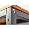 Zitbank voor kleedkamers - houten - L 1500 x D 310 x H 450 mm - metalen onderstel zwart