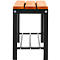 Zitbank voor kleedkamers - houten - L 2000 x D 310 x H 450 mm - metalen onderstel zwart