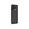 Ein schwarzes Smartphone mit ZTE-Logo. Auf der Rückseite sind Kameraobjektive zu sehen.