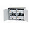 Zure en alkalische onderkast asecos SL-CLASSIC-UB, scharnierende deuren, front lichtgrijs, B 1100 x D 570 x H 800 mm