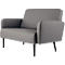 Zweisitzer Sofa meet® by Paperflow LISBOA, desinfektionsmittelbeständiger Kunstlederbezug grau, Fußgestell schwarz, B 1240 x T 815 x H 830 mm