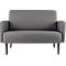 Zweisitzer Sofa meet® by Paperflow LISBOA, desinfektionsmittelbeständiger Kunstlederbezug grau, Fußgestell schwarz, B 1240 x T 815 x H 830 mm