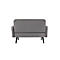 Zweisitzer Sofa meet® by Paperflow LISBOA, desinfektionsmittelbeständiger Kunstlederbezug grau, Fußgestell schwarz, B 1240 x T 815 x H 830 mm