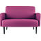 Zweisitzer Sofa meet® by Paperflow LISBOA, desinfektionsmittelbeständiger Kunstlederbezug lila, Fußgestell schwarz, B 1240 x T 815 x H 830 mm