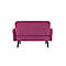 Zweisitzer Sofa meet® by Paperflow LISBOA, desinfektionsmittelbeständiger Kunstlederbezug lila, Fußgestell schwarz, B 1240 x T 815 x H 830 mm