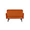 Zweisitzer Sofa meet® by Paperflow LISBOA, desinfektionsmittelbeständiger Kunstlederbezug orange, Fußgestell schwarz, B 1240 x T 815 x H 830 mm