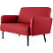 Zweisitzer Sofa meet® by Paperflow LISBOA, desinfektionsmittelbeständiger Kunstlederbezug rot, Fußgestell schwarz, B 1240 x T 815 x H 830 mm