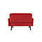 Zweisitzer Sofa meet® by Paperflow LISBOA, desinfektionsmittelbeständiger Kunstlederbezug rot, Fußgestell schwarz, B 1240 x T 815 x H 830 mm