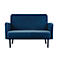Zweisitzer Sofa meet® by Paperflow LISBOA, Samtbezug blau, Fußgestell schwarz, B 1240 x T 815 x H 830 mm