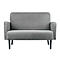 Zweisitzer Sofa meet® by Paperflow LISBOA, Samtbezug grau, Fußgestell schwarz, B 1240 x T 815 x H 830 mm