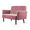 Zweisitzer Sofa meet® by Paperflow LISBOA, Samtbezug pink, Fußgestell schwarz, B 1240 x T 815 x H 830 mm