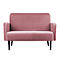 Zweisitzer Sofa meet® by Paperflow LISBOA, Samtbezug pink, Fußgestell schwarz, B 1240 x T 815 x H 830 mm