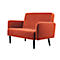 Zweisitzer Sofa meet® by Paperflow LISBOA, Samtbezug rostfarben, Fußgestell schwarz, B 1240 x T 815 x H 830 mm