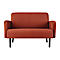 Zweisitzer Sofa meet® by Paperflow LISBOA, Samtbezug rostfarben, Fußgestell schwarz, B 1240 x T 815 x H 830 mm
