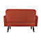 Zweisitzer Sofa meet® by Paperflow LISBOA, Samtbezug rostfarben, Fußgestell schwarz, B 1240 x T 815 x H 830 mm