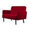 Zweisitzer Sofa meet® by Paperflow LISBOA, Samtbezug rot, Fußgestell schwarz, B 1240 x T 815 x H 830 mm