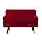 Zweisitzer Sofa meet® by Paperflow LISBOA, Samtbezug rot, Fußgestell schwarz, B 1240 x T 815 x H 830 mm