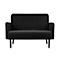 Zweisitzer Sofa meet® by Paperflow LISBOA, Samtbezug schwarz, Fußgestell schwarz, B 1240 x T 815 x H 830 mm
