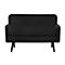 Zweisitzer Sofa meet® by Paperflow LISBOA, Samtbezug schwarz, Fußgestell schwarz, B 1240 x T 815 x H 830 mm