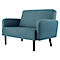 Zweisitzer Sofa meet® by Paperflow LISBOA, Stoffbezug blau, Fußgestell schwarz, B 1240 x T 815 x H 830 mm