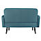 Zweisitzer Sofa meet® by Paperflow LISBOA, Stoffbezug blau, Fußgestell schwarz, B 1240 x T 815 x H 830 mm