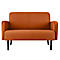 Zweisitzer Sofa meet® by Paperflow LISBOA, Stoffbezug braun, Fußgestell schwarz, B 1240 x T 815 x H 830 mm