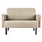 Zweisitzer Sofa meet® by Paperflow LISBOA, Stoffbezug elfenbeinfarben, Fußgestell schwarz, B 1240 x T 815 x H 830 mm
