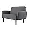 Zweisitzer Sofa meet® by Paperflow LISBOA, Stoffbezug grau, Fußgestell schwarz, B 1240 x T 815 x H 830 mm