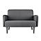 Zweisitzer Sofa meet® by Paperflow LISBOA, Stoffbezug grau, Fußgestell schwarz, B 1240 x T 815 x H 830 mm