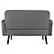 Zweisitzer Sofa meet® by Paperflow LISBOA, Stoffbezug grau, Fußgestell schwarz, B 1240 x T 815 x H 830 mm
