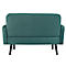 Zweisitzer Sofa meet® by Paperflow LISBOA, Stoffbezug grün, Fußgestell schwarz, B 1240 x T 815 x H 830 mm