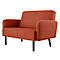 Zweisitzer Sofa meet® by Paperflow LISBOA, Stoffbezug rostfarben, Fußgestell schwarz, B 1240 x T 815 x H 830 mm