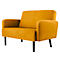 Zweisitzer Sofa meet® by Paperflow LISBOA, Stoffbezug safran, Fußgestell schwarz, B 1240 x T 815 x H 830 mm
