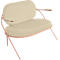 Zweisitzer Sofa Meet by Paperflow Saturne, mit Armlehnen, B 1180 x T 730 x H 880 mm, Stahlrohr, Kunstleder, Rosa/Elfenbein