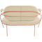 Zweisitzer Sofa Meet by Paperflow Saturne, mit Armlehnen, B 1180 x T 730 x H 880 mm, Stahlrohr, Kunstleder, Rosa/Elfenbein