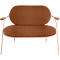 Zweisitzer Sofa Meet by Paperflow Saturne, mit Armlehnen, B 1180 x T 730 x H 880 mm, Stahlrohr, Kunstleder, Rosa/Rost