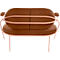 Zweisitzer Sofa Meet by Paperflow Saturne, mit Armlehnen, B 1180 x T 730 x H 880 mm, Stahlrohr, Kunstleder, Rosa/Rost
