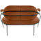 Zweisitzer Sofa Meet by Paperflow Saturne, mit Armlehnen, B 1180 x T 730 x H 880 mm, Stahlrohr, Kunstleder, Schwarz/Rost