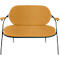 Zweisitzer Sofa Meet by Paperflow Saturne, mit Armlehnen, B 1180 x T 730 x H 880 mm, Stahlrohr, Kunstleder, Schwarz/Safran
